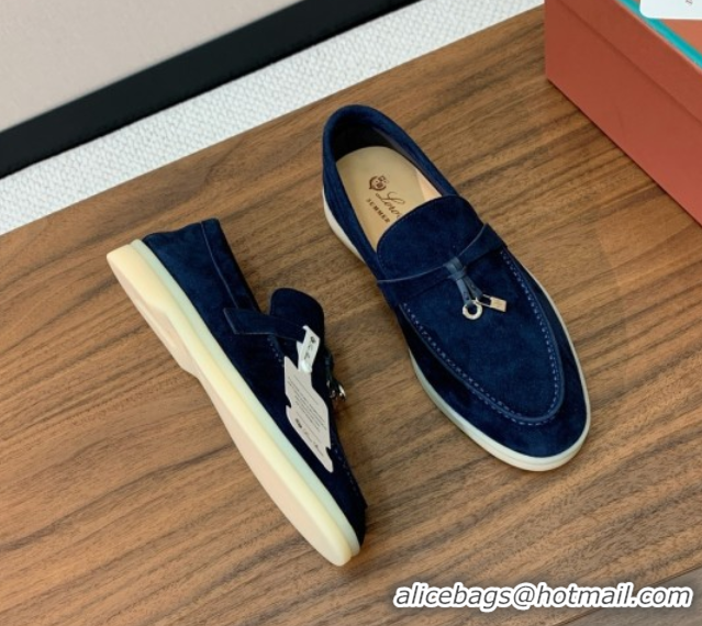 Top Quality Loro Piana Summer Charms Walk Loafer in Suede LP110418 Deep Blue 2025
