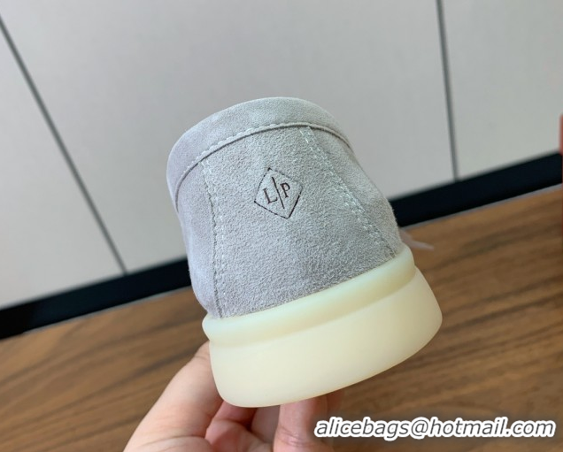 Top Sales Loro Piana Summer Charms Walk Loafer in Suede LP110419 Pearl Grey 2025