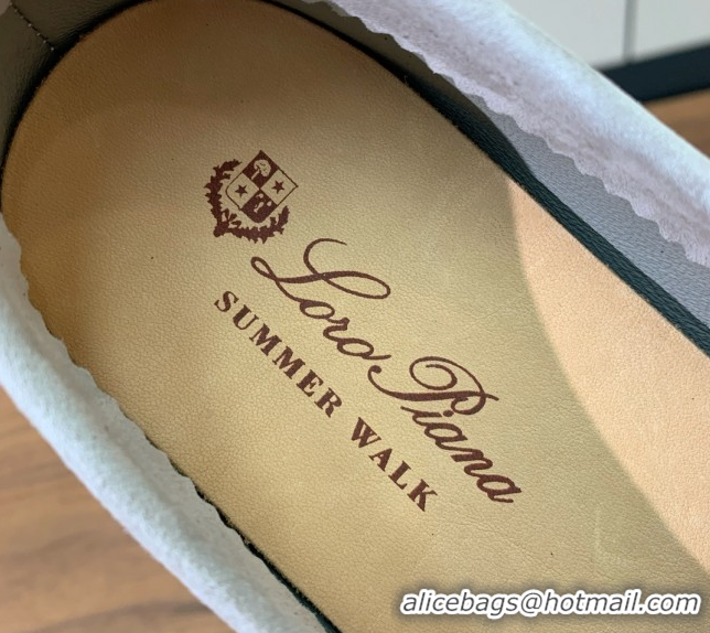 Top Sales Loro Piana Summer Charms Walk Loafer in Suede LP110419 Pearl Grey 2025