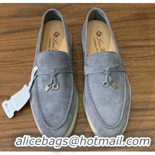 Affordable Price Loro Piana Summer Charms Walk Loafer in Suede LP110420 Grey 2025