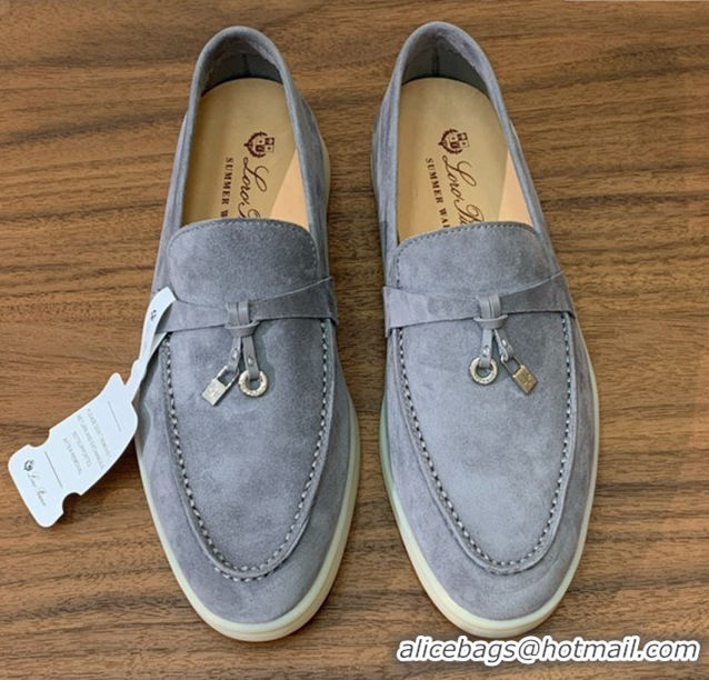 Affordable Price Loro Piana Summer Charms Walk Loafer in Suede LP110420 Grey 2025
