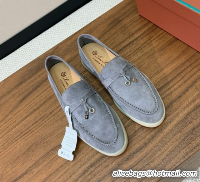 Affordable Price Loro Piana Summer Charms Walk Loafer in Suede LP110420 Grey 2025