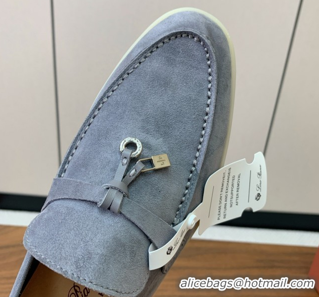 Affordable Price Loro Piana Summer Charms Walk Loafer in Suede LP110420 Grey 2025
