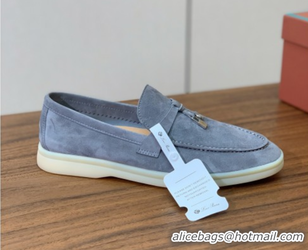 Affordable Price Loro Piana Summer Charms Walk Loafer in Suede LP110420 Grey 2025