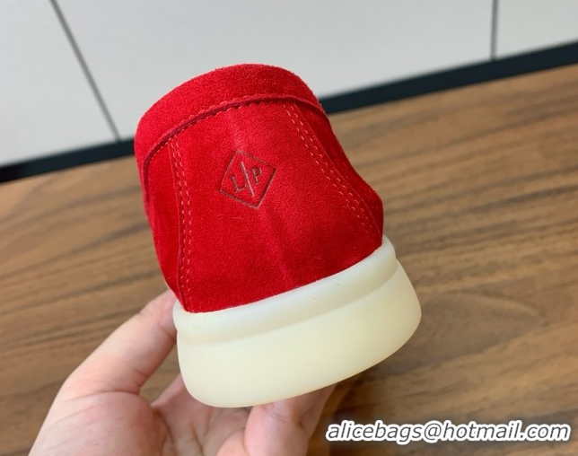 Good Product Loro Piana Summer Charms Walk Loafer in Suede LP110425 Red 2025