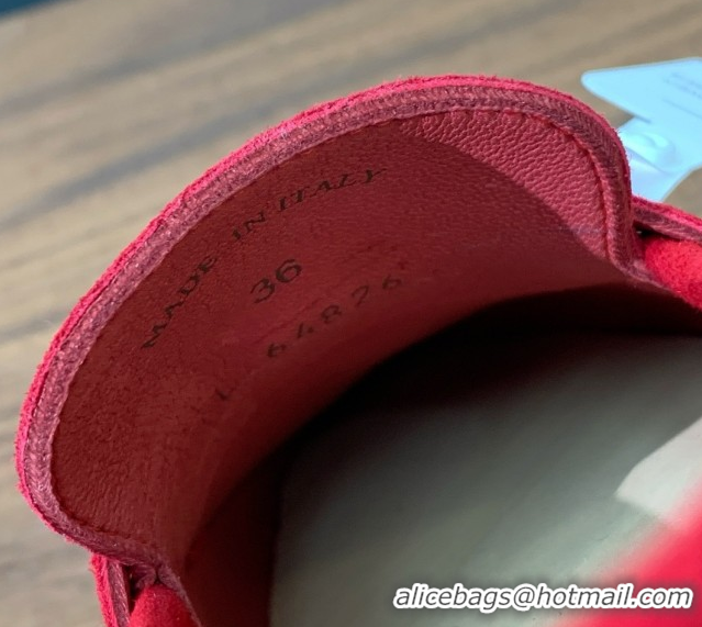 Good Product Loro Piana Summer Charms Walk Loafer in Suede LP110425 Red 2025