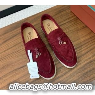 Super Quality Loro Piana Summer Charms Walk Loafer in Suede LP110426 Burgundy 2025