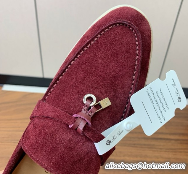 Super Quality Loro Piana Summer Charms Walk Loafer in Suede LP110426 Burgundy 2025
