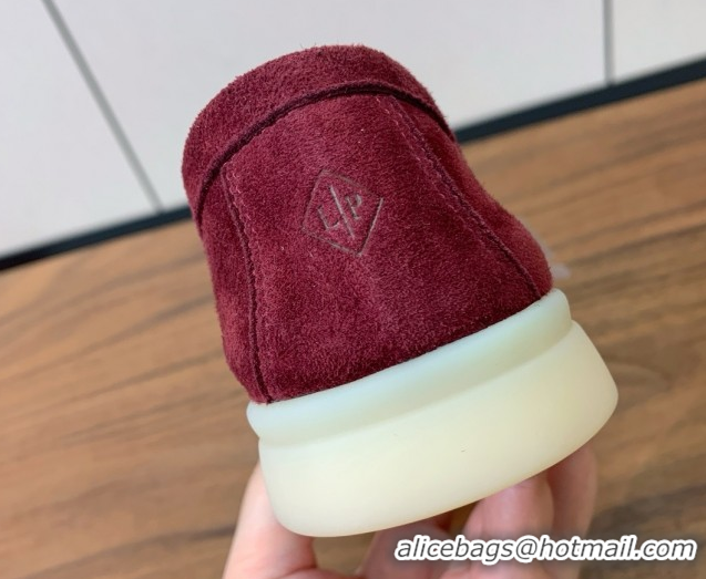 Super Quality Loro Piana Summer Charms Walk Loafer in Suede LP110426 Burgundy 2025