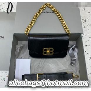 Famous Brand Balenciaga BB Soft Small Flap Bag in peach calfskin 48086 black aged-gold hardware 2025