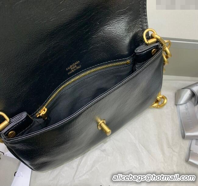 Famous Brand Balenciaga BB Soft Small Flap Bag in peach calfskin 48086 black aged-gold hardware 2025