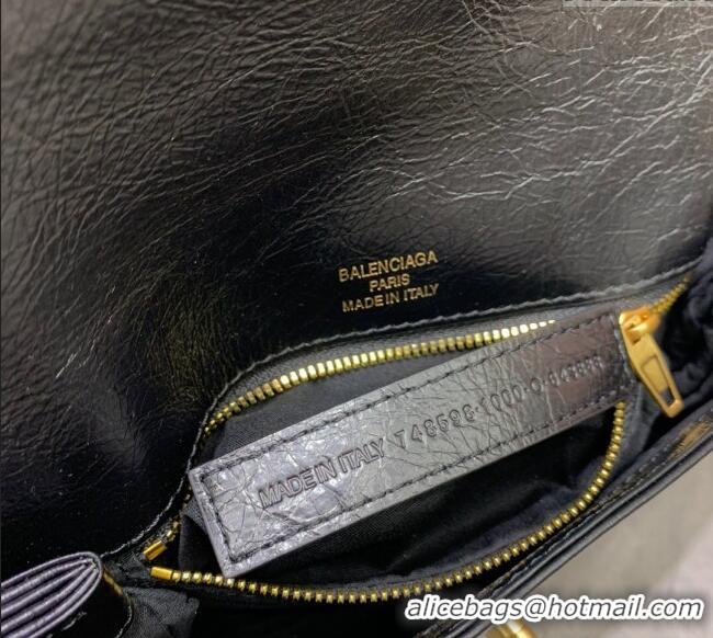 Famous Brand Balenciaga BB Soft Small Flap Bag in peach calfskin 48086 black aged-gold hardware 2025
