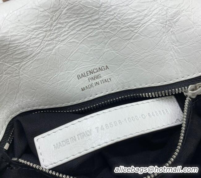 Super Quality Balenciaga BB Soft Small Flap Bag in peach calfskin 48086 white aged-silver hardware 2025