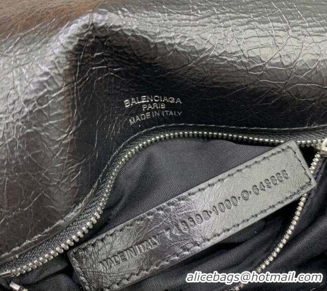 Top Quality Balenciaga BB Soft Small Flap Bag in peach calfskin 48086 black aged-silver hardware 2025