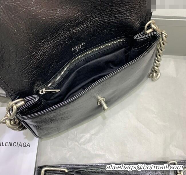Top Quality Balenciaga BB Soft Small Flap Bag in peach calfskin 48086 black aged-silver hardware 2025