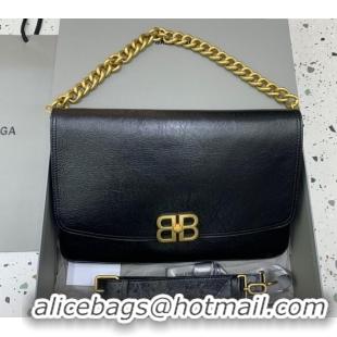 Buy Discount Balenciaga BB Soft Large Flap Bag in peach calfskin 48087 black aged-gold hardware 2025