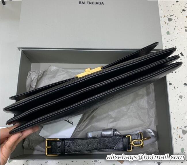 Buy Discount Balenciaga BB Soft Large Flap Bag in peach calfskin 48087 black aged-gold hardware 2025