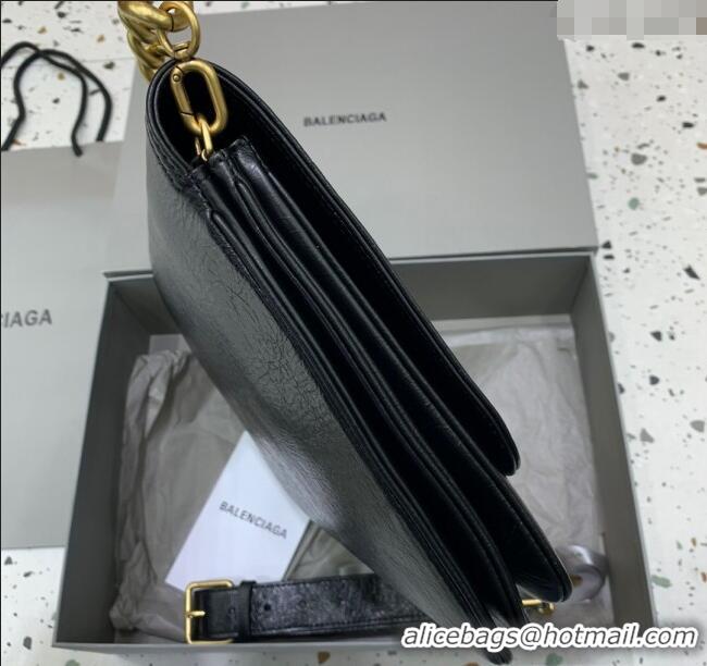 Buy Discount Balenciaga BB Soft Large Flap Bag in peach calfskin 48087 black aged-gold hardware 2025