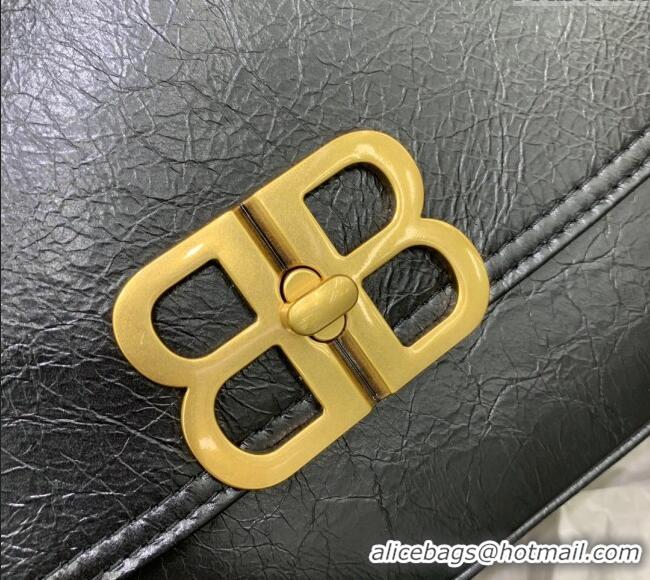 Buy Discount Balenciaga BB Soft Large Flap Bag in peach calfskin 48087 black aged-gold hardware 2025