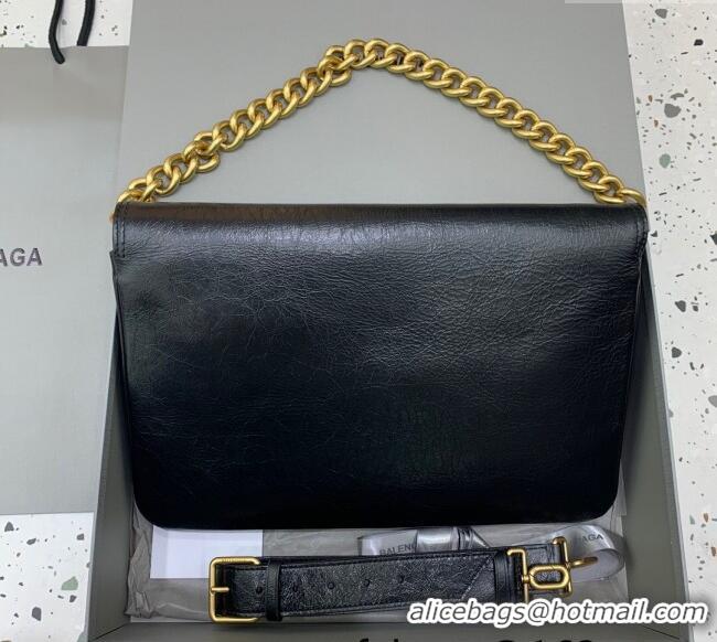 Buy Discount Balenciaga BB Soft Large Flap Bag in peach calfskin 48087 black aged-gold hardware 2025