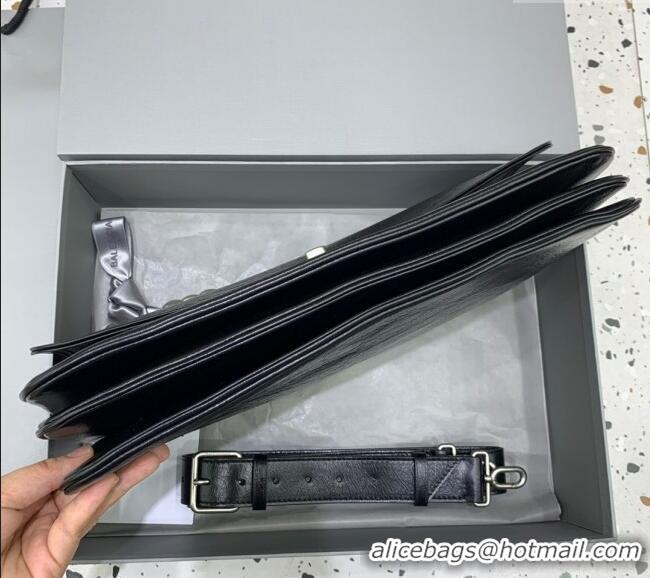 Trendy Design Balenciaga BB Soft Large Flap Bag in peach calfskin 48087 Black aged-silver hardware 2025