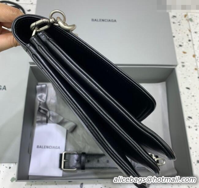 Trendy Design Balenciaga BB Soft Large Flap Bag in peach calfskin 48087 Black aged-silver hardware 2025