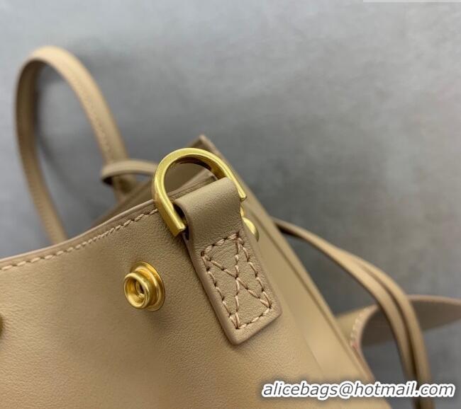 Promotional Balenciaga Bel Air Small Carry All Bag in smooth calfskin 48089 latte beige aged-gold hardware 2025