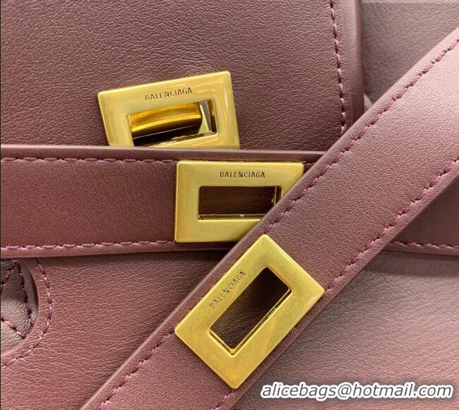 Inexpensive Balenciaga Bel Air Small Carry All Bag in smooth calfskin 48089 dark burgundy aged-gold hardware 2025