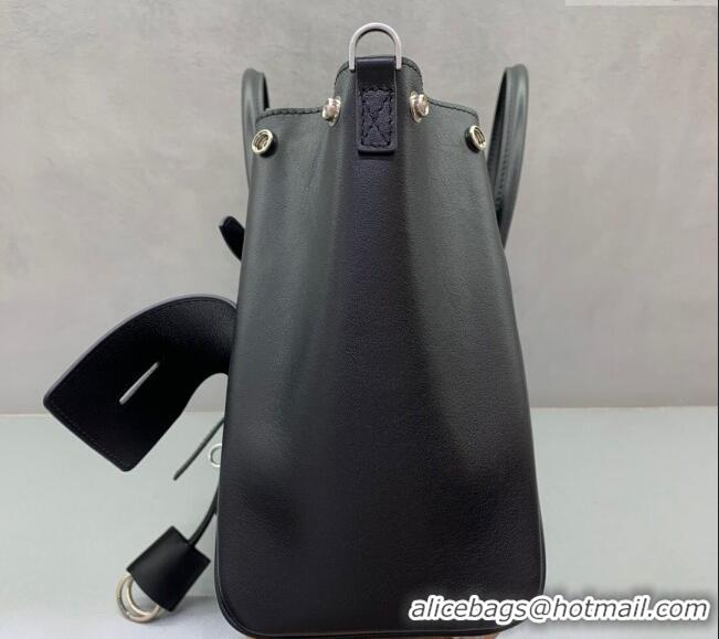 Super Quality Balenciaga Bel Air Small Carry All Bag in smooth calfskin 48089 black aged-silver hardware 2025