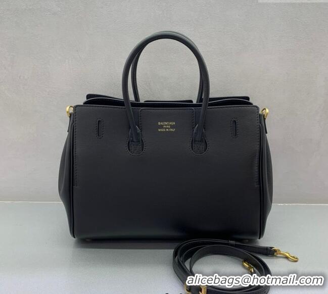 Well Crafted Balenciaga Bel Air Small Carry All Bag in smooth calfskin 48089 black aged-gold hardware 2025