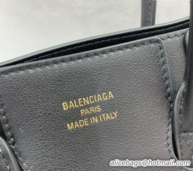 Well Crafted Balenciaga Bel Air Small Carry All Bag in smooth calfskin 48089 black aged-gold hardware 2025