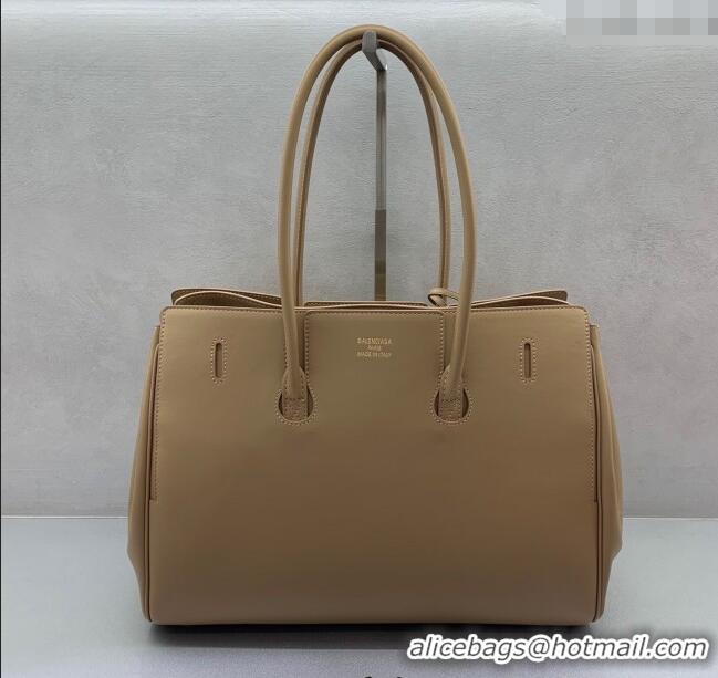 Buy Discount Balenciaga Bel Air Medium Carry All Bag in smooth calfskin 48090 latte beige aged-gold hardware 2025