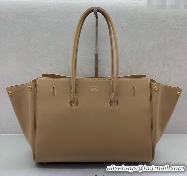 Buy Discount Balenciaga Bel Air Medium Carry All Bag in smooth calfskin 48090 latte beige aged-gold hardware 2025