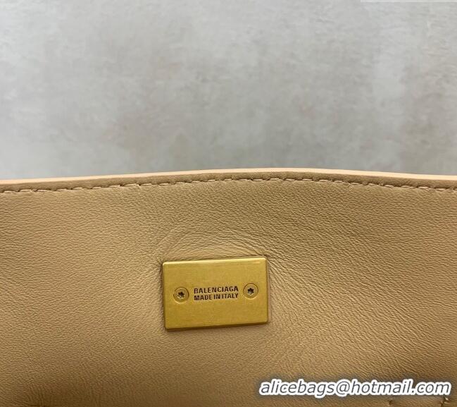 Buy Discount Balenciaga Bel Air Medium Carry All Bag in smooth calfskin 48090 latte beige aged-gold hardware 2025