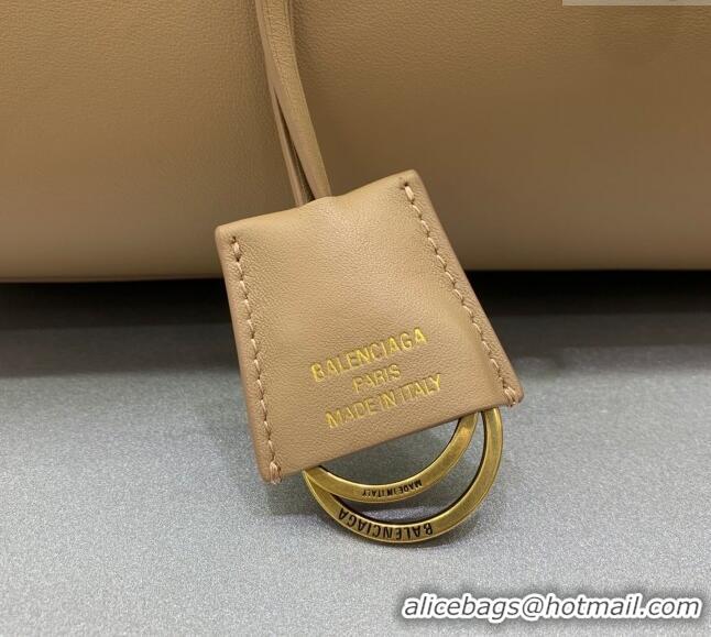 Buy Discount Balenciaga Bel Air Medium Carry All Bag in smooth calfskin 48090 latte beige aged-gold hardware 2025