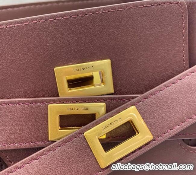 Discount Balenciaga Bel Air Medium Carry All Bag in smooth calfskin 48090 dark burgundy aged-gold hardware 2025