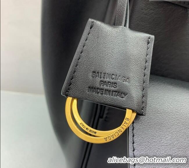 Discount Balenciaga Bel Air Medium Carry All Bag in smooth calfskin 48090 black aged-gold hardware 2025