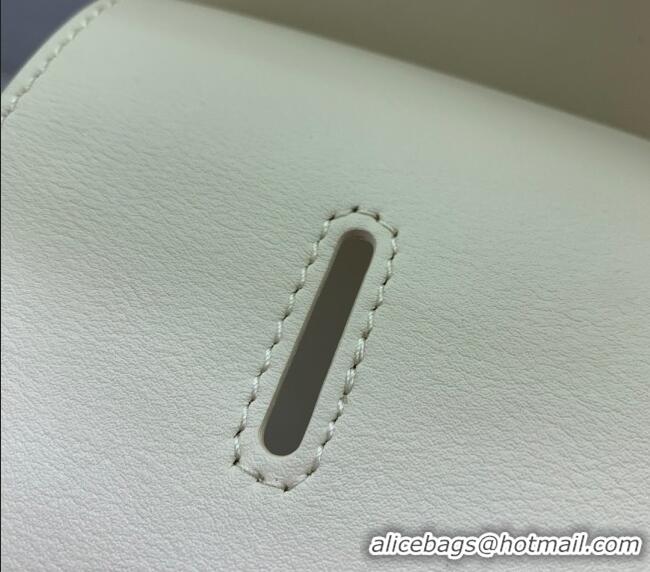 Best Price Balenciaga Bel Air Medium Carry All Bag in smooth calfskin 48090 White aged-silver hardware 2025