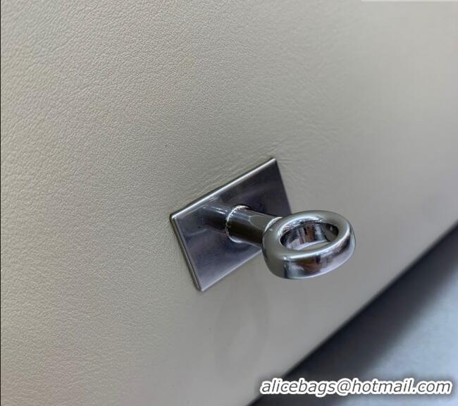 Best Price Balenciaga Bel Air Medium Carry All Bag in smooth calfskin 48090 White aged-silver hardware 2025