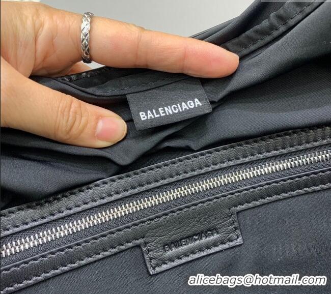 Top Quality Balenciaga Neo Cagole XL Plus Tote Bag in Black Arena lambskin 48091 Black aged-silver hardware 2025
