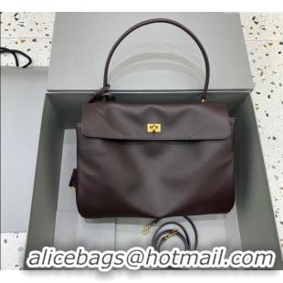 Super Quality Balenciaga Rodeo Medium Handbag in smooth calfskin 78972 Coffee/Aged Gold 2024