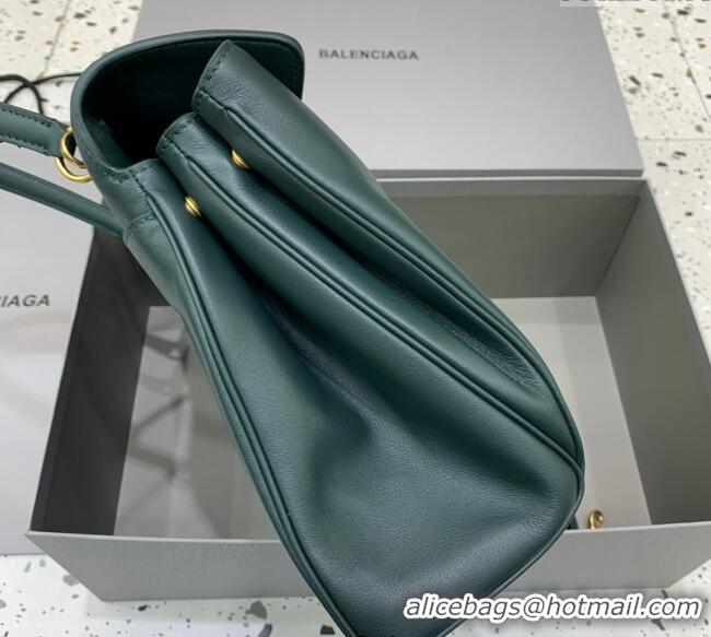 Unique Discount Balenciaga Rodeo Medium Handbag in smooth calfskin Peacock 78972 Green/Gold 2024