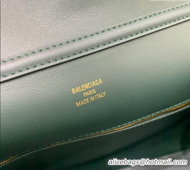 Unique Discount Balenciaga Rodeo Medium Handbag in smooth calfskin Peacock 78972 Green/Gold 2024