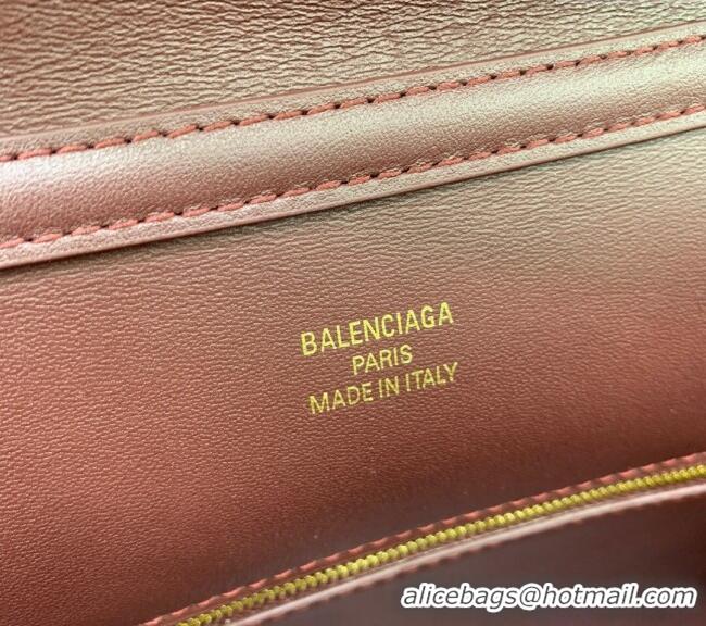 Good Taste Balenciaga Rodeo Medium Handbag in smooth calfskin 78972 Burgundy/Gold 2024