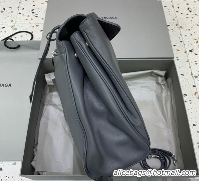 Promotional Balenciaga Rodeo Large Handbag in smooth calfskin 78972 Grey/Silver 2024