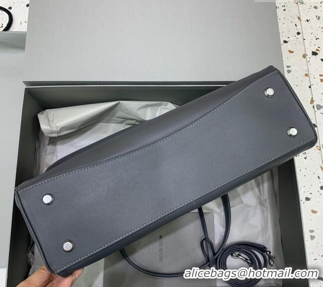 Promotional Balenciaga Rodeo Large Handbag in smooth calfskin 78972 Grey/Silver 2024