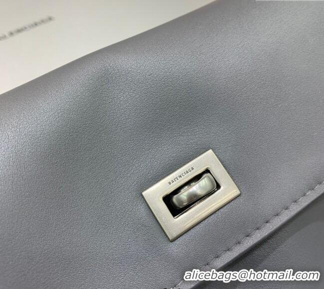 Promotional Balenciaga Rodeo Large Handbag in smooth calfskin 78972 Grey/Silver 2024