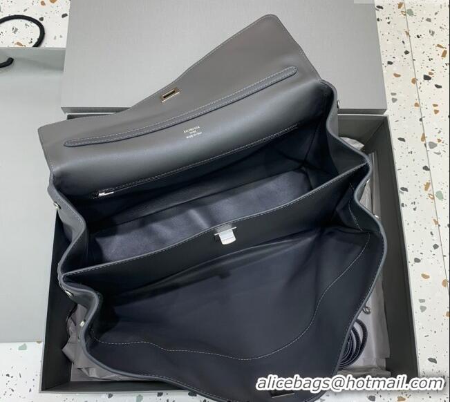 Promotional Balenciaga Rodeo Large Handbag in smooth calfskin 78972 Grey/Silver 2024