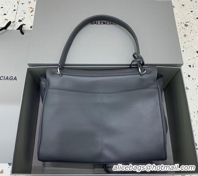 Promotional Balenciaga Rodeo Medium Handbag in smooth calfskin 78972 Grey/Silver 2024