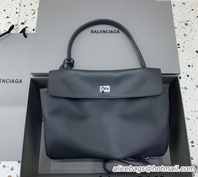 Promotional Balenciaga Rodeo Medium Handbag in smooth calfskin 78972 Grey/Silver 2024